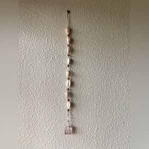 Handmade Elegant Shell and Wood Hanging Suncatcher
